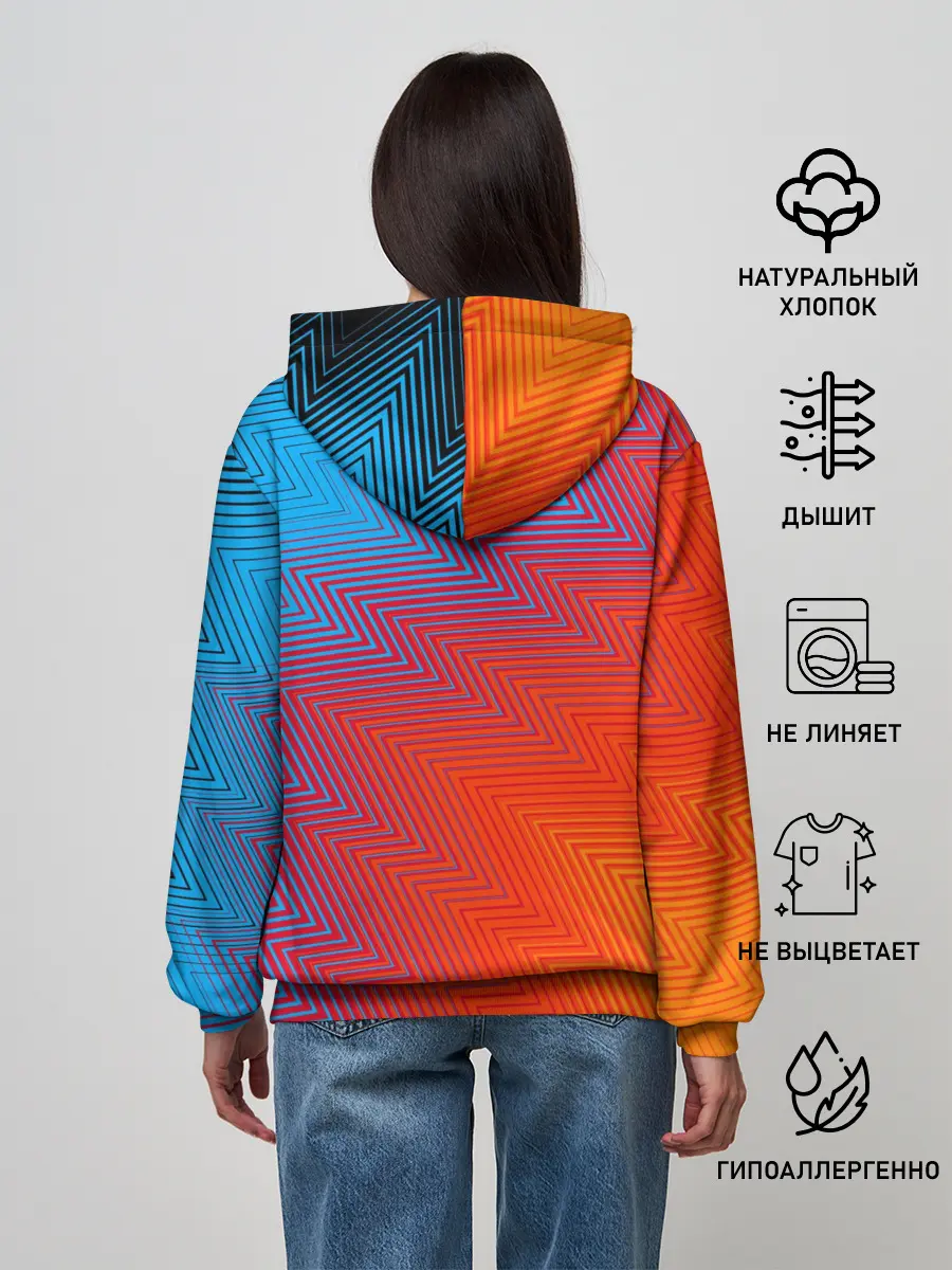 Женское худи / ГРАДИЕНТ АБСТРАКЦИЯ / GRADIENT