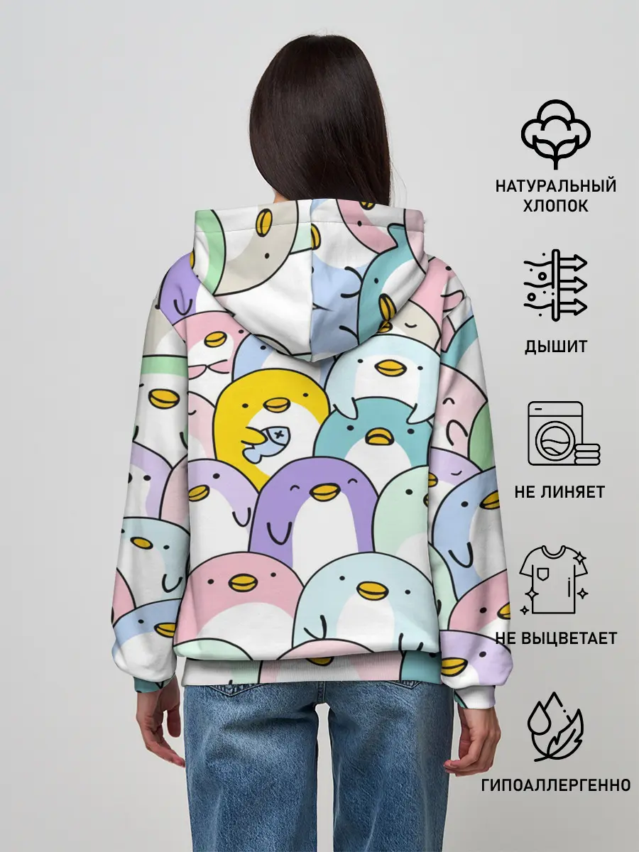 Женское худи / Пингвины