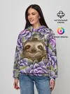 Женское худи / Ленивец среди цветов