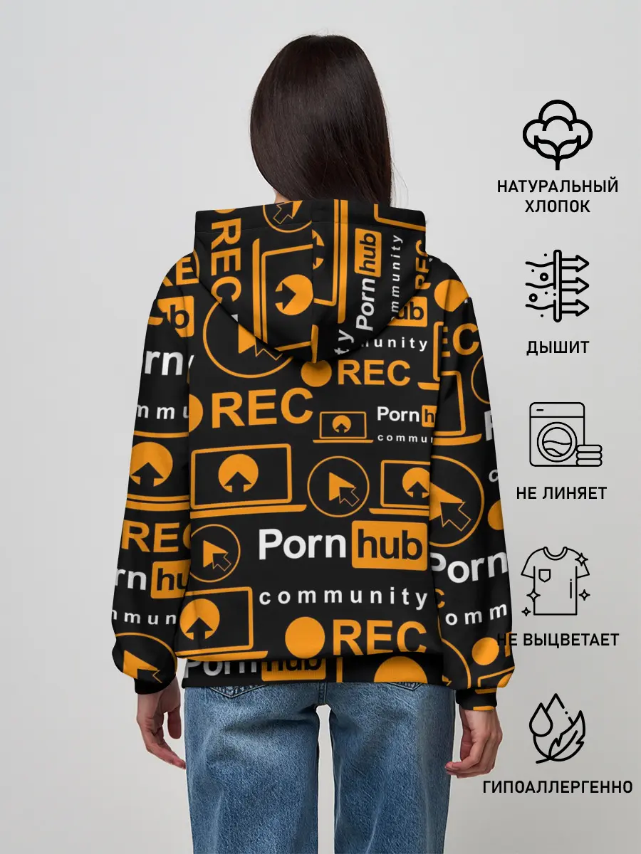 Женское худи / PORNHUB / ПОРНХАБ / УЗОР