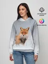 Женское худи / Лисица прыгает по снегу
