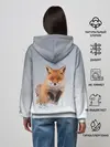 Женское худи / Лисица прыгает по снегу