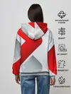 Женское худи / 3D SPORT STYLE RED / WHITE