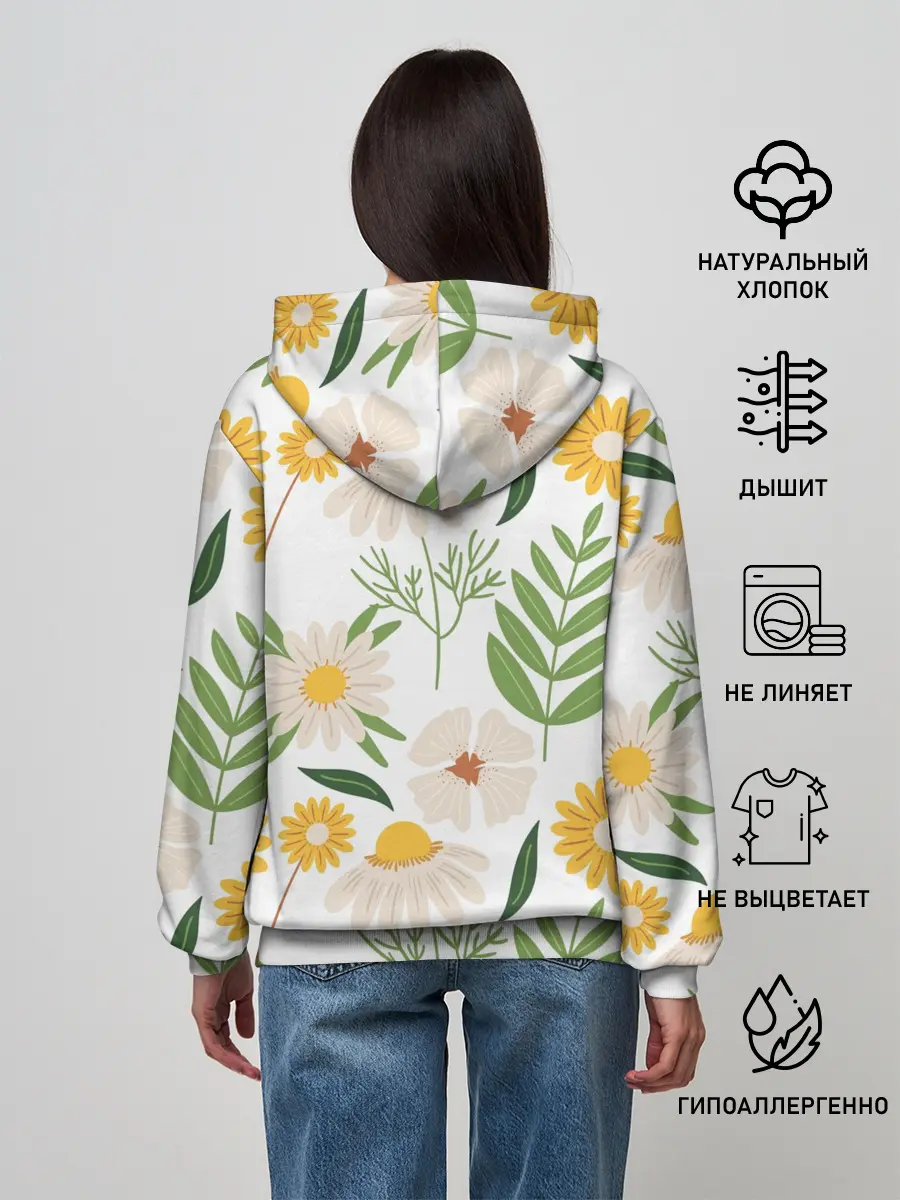 Женское худи / Цветы и листья