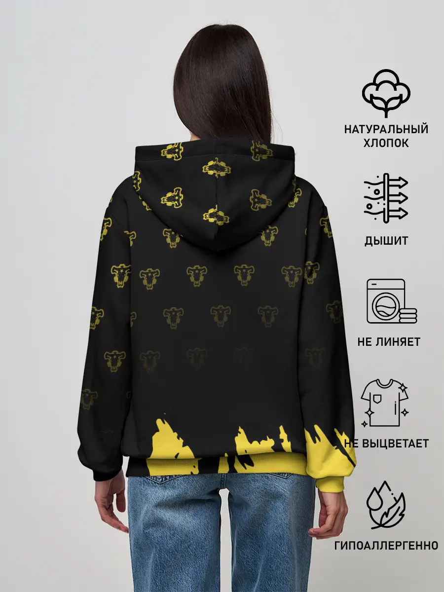 Женское худи / Аста в маске демона | Чёрный Клевер