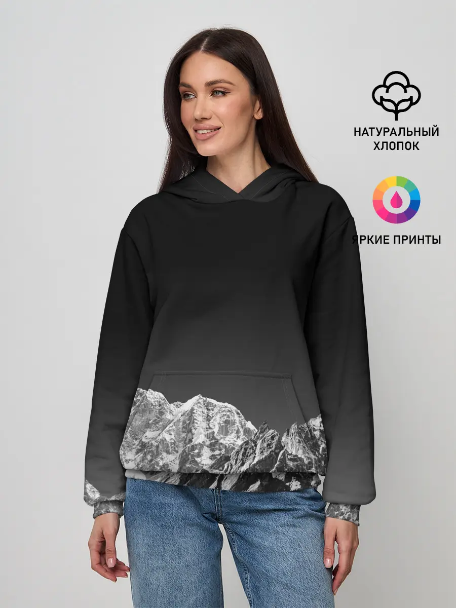 Женское худи / ГОРЫ В МОЕМ СЕРДЦЕ | КАМУФЛЯЖ