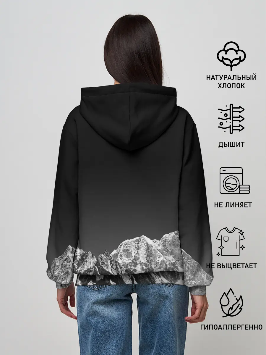 Женское худи / ГОРЫ В МОЕМ СЕРДЦЕ | КАМУФЛЯЖ