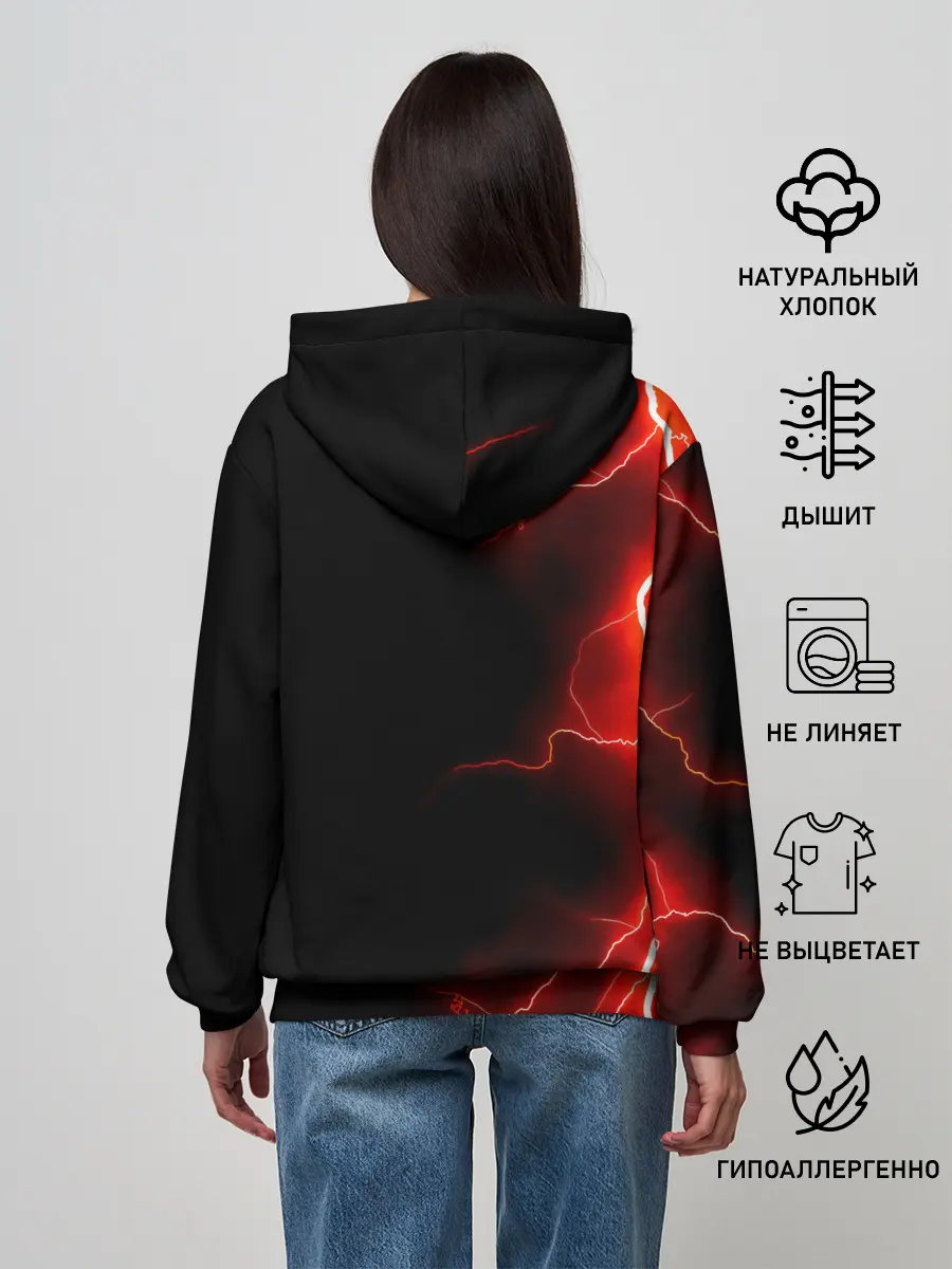 Женское худи / Черные быки | Черный Клевер