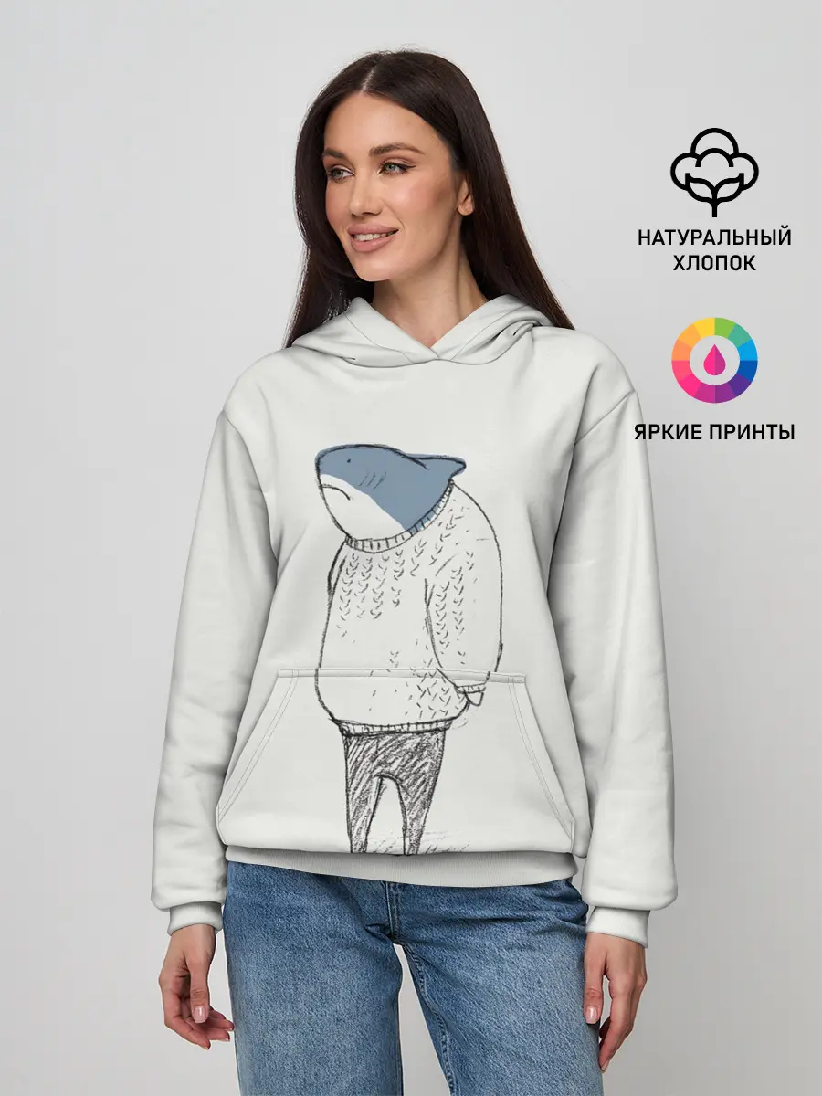 Женское худи / акула в свитере