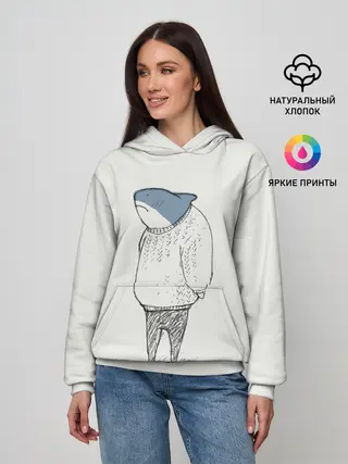Женское худи / акула в свитере