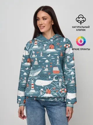 Женское худи / Море и его жители