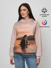 Женское худи / касатки на закате