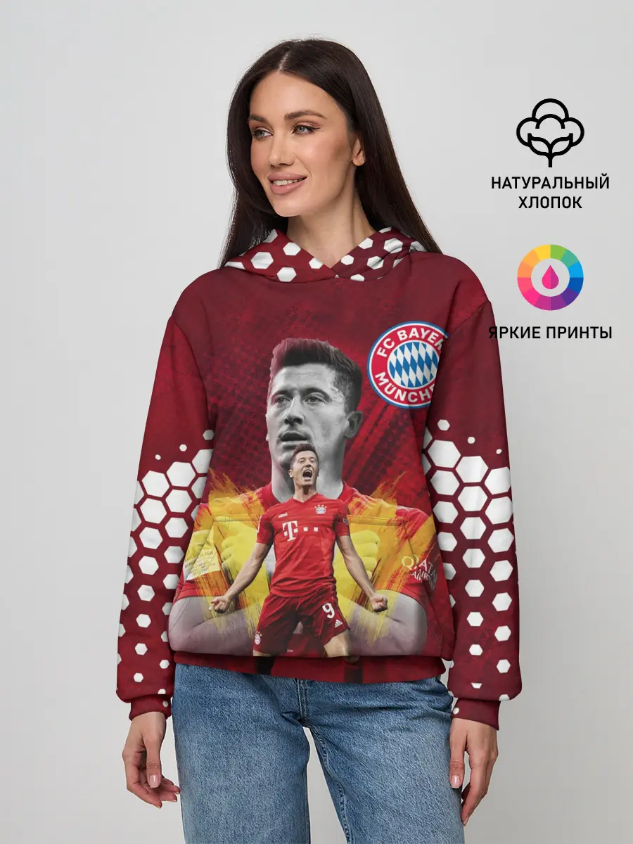 Женское худи / РОБЕРТ ЛЕВАНДОВСКИ / БАВАРИЯ