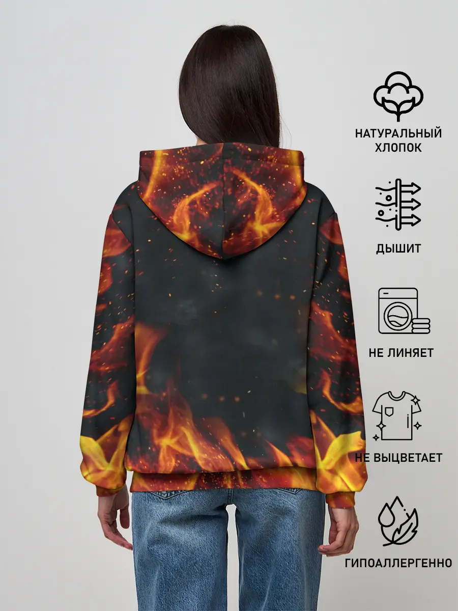 Женское худи / РОБЕРТ ЛЕВАНДОВСКИ / ОГОНЬ