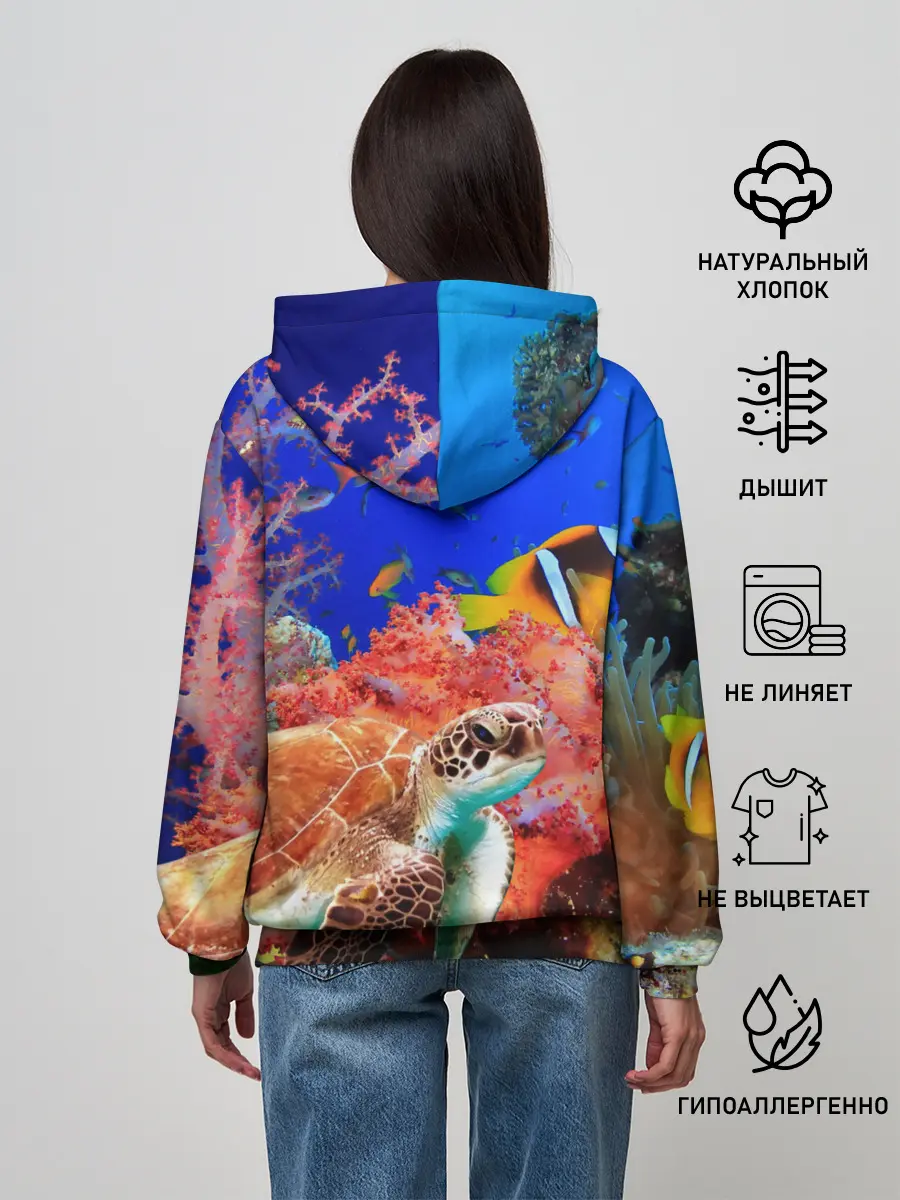 Женское худи / Морская черепаха