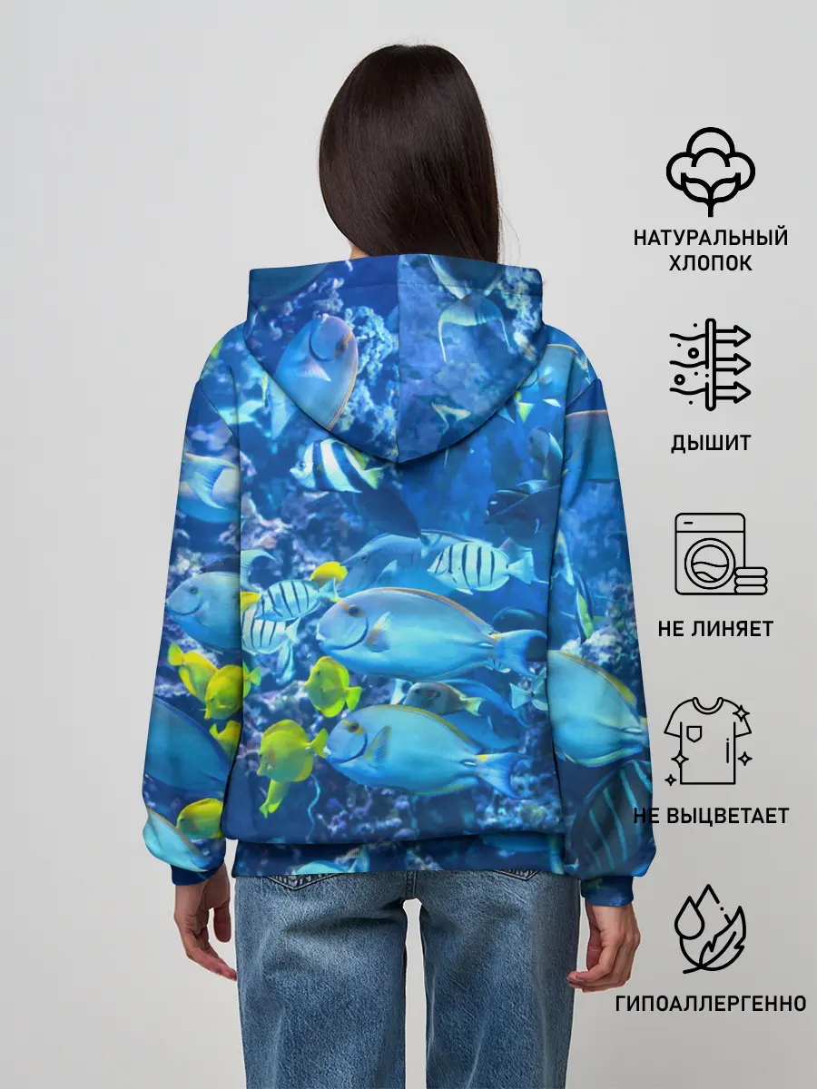 Женское худи / Коралловые рыбки