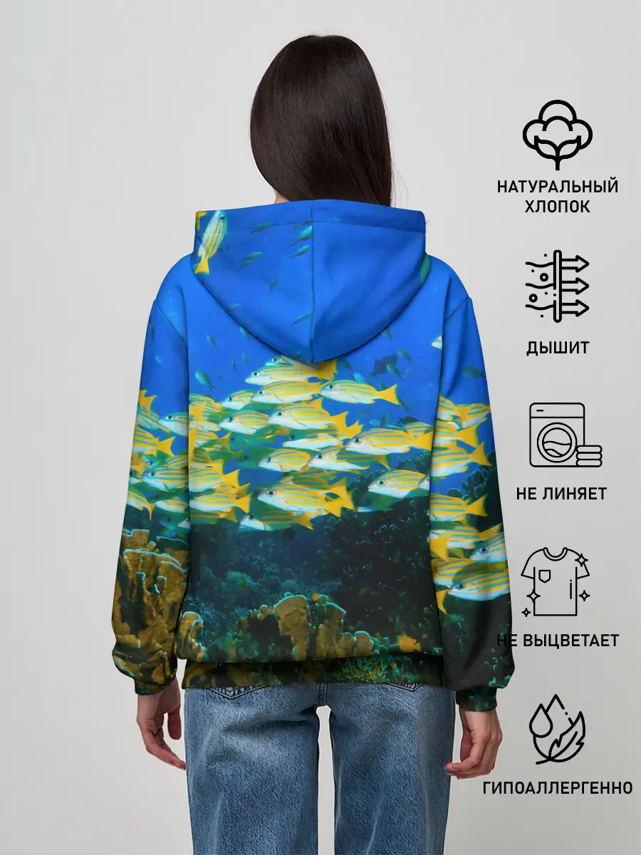 Женское худи / Коралловые рыбки