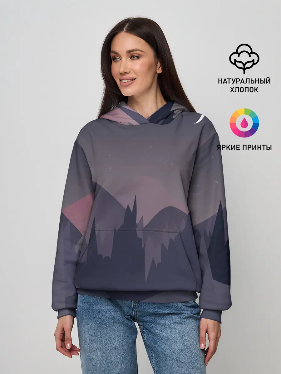 Женское худи / night forest