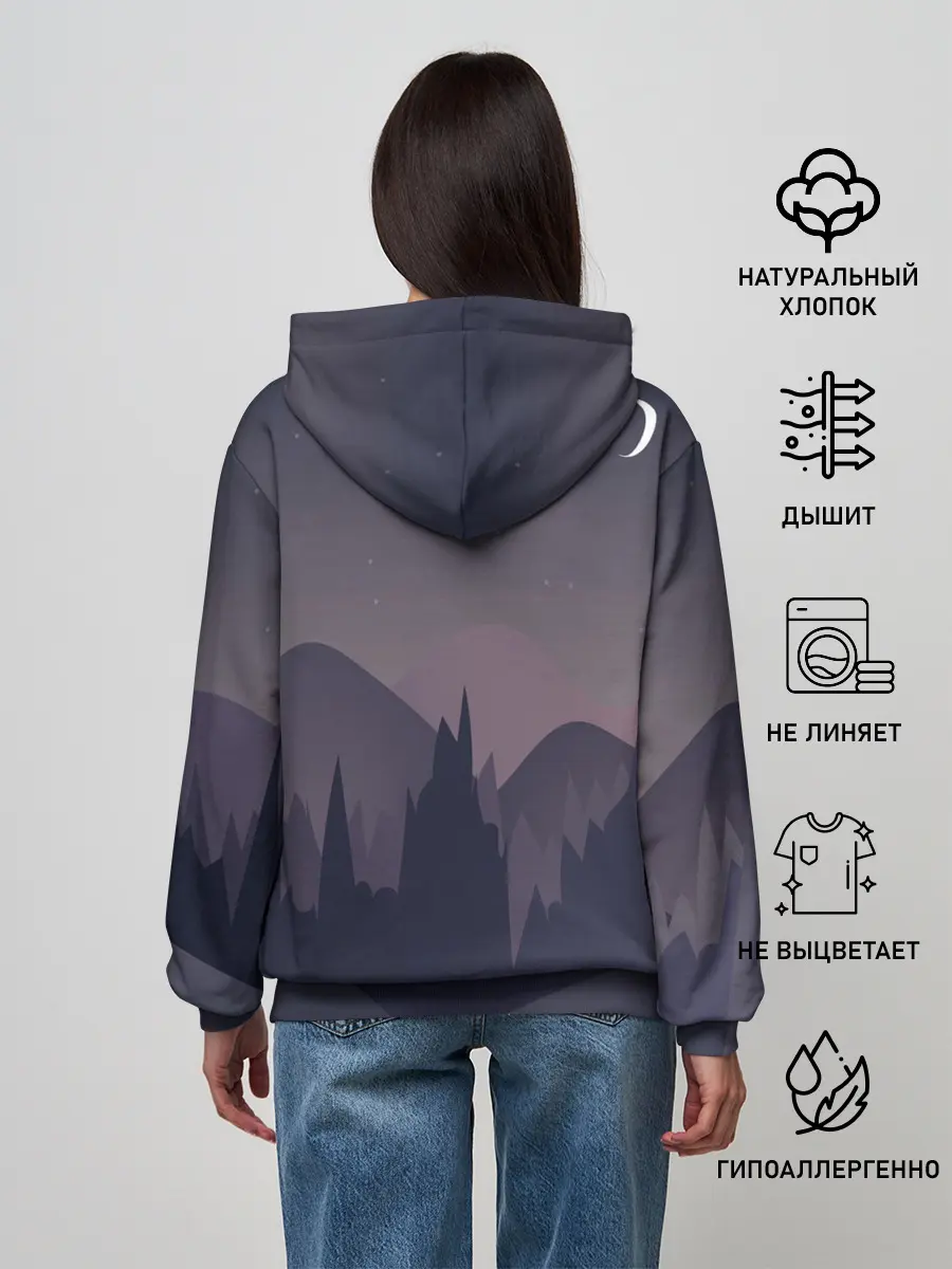 Женское худи / night forest