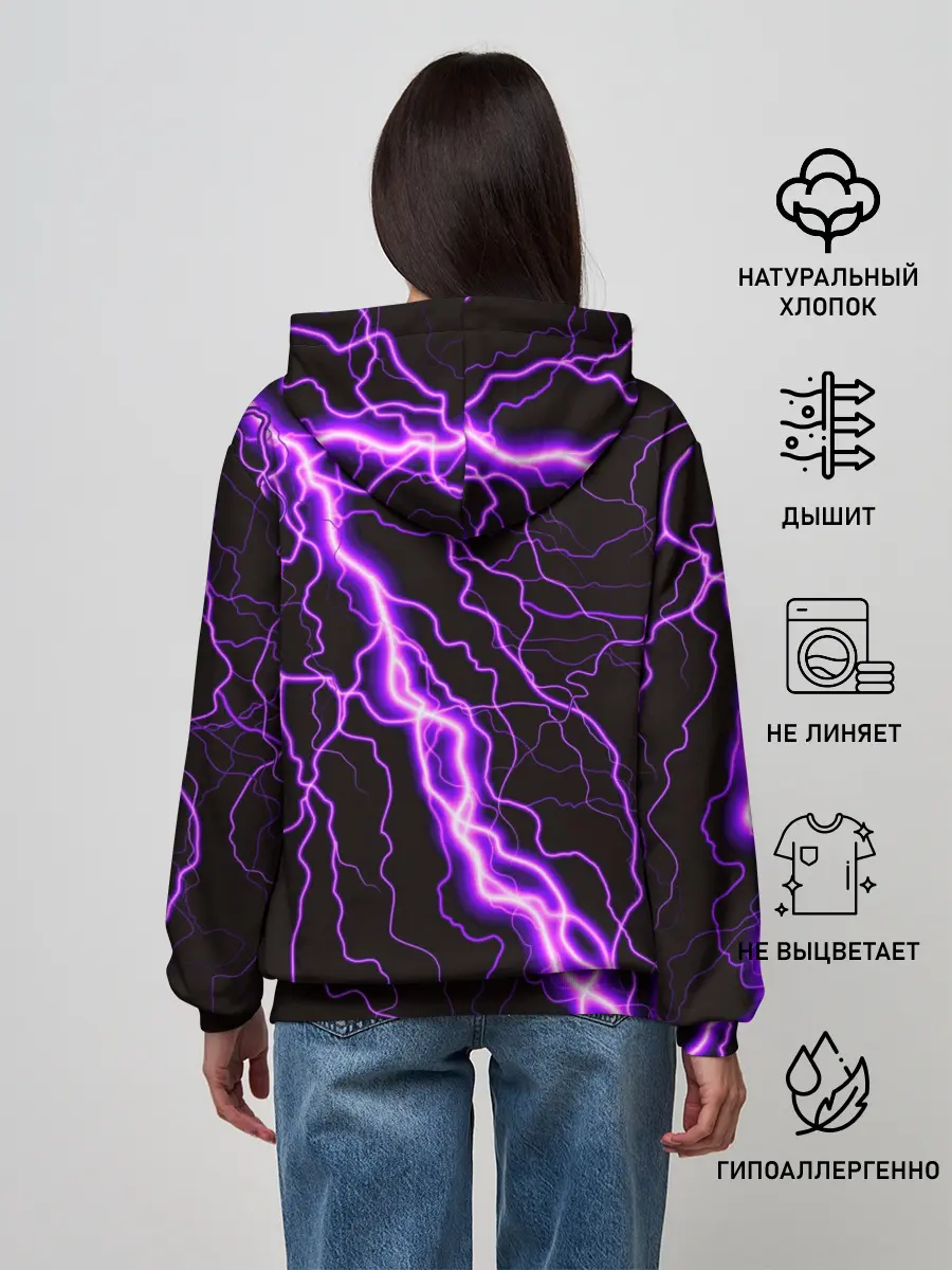 Женское худи / GENSHIN IMPACT МОЛНИЯ НЕОН