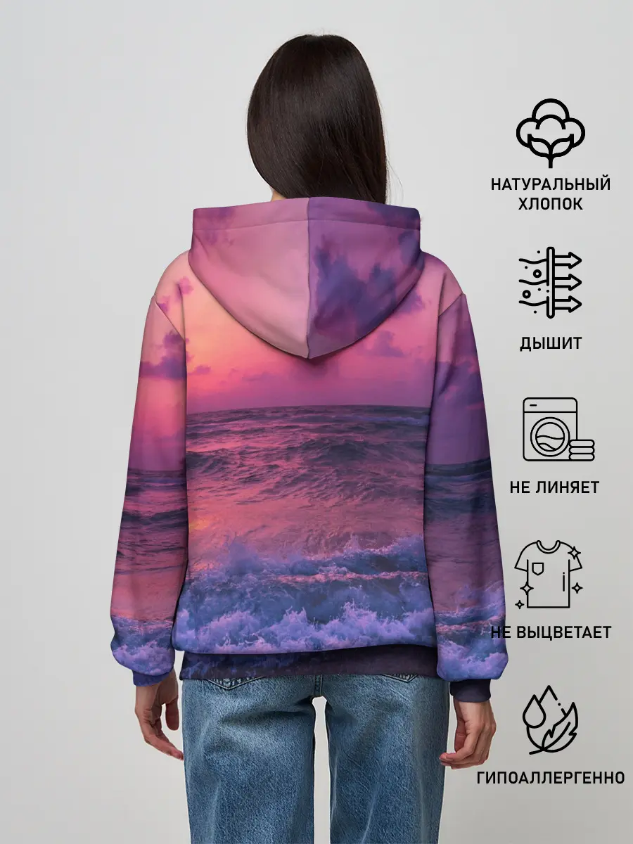 Женское худи / Закат на берегу