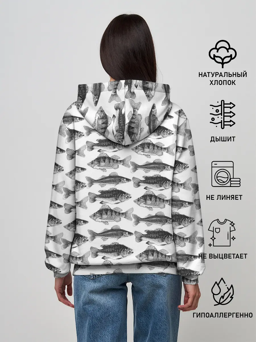 Женское худи / рыбки