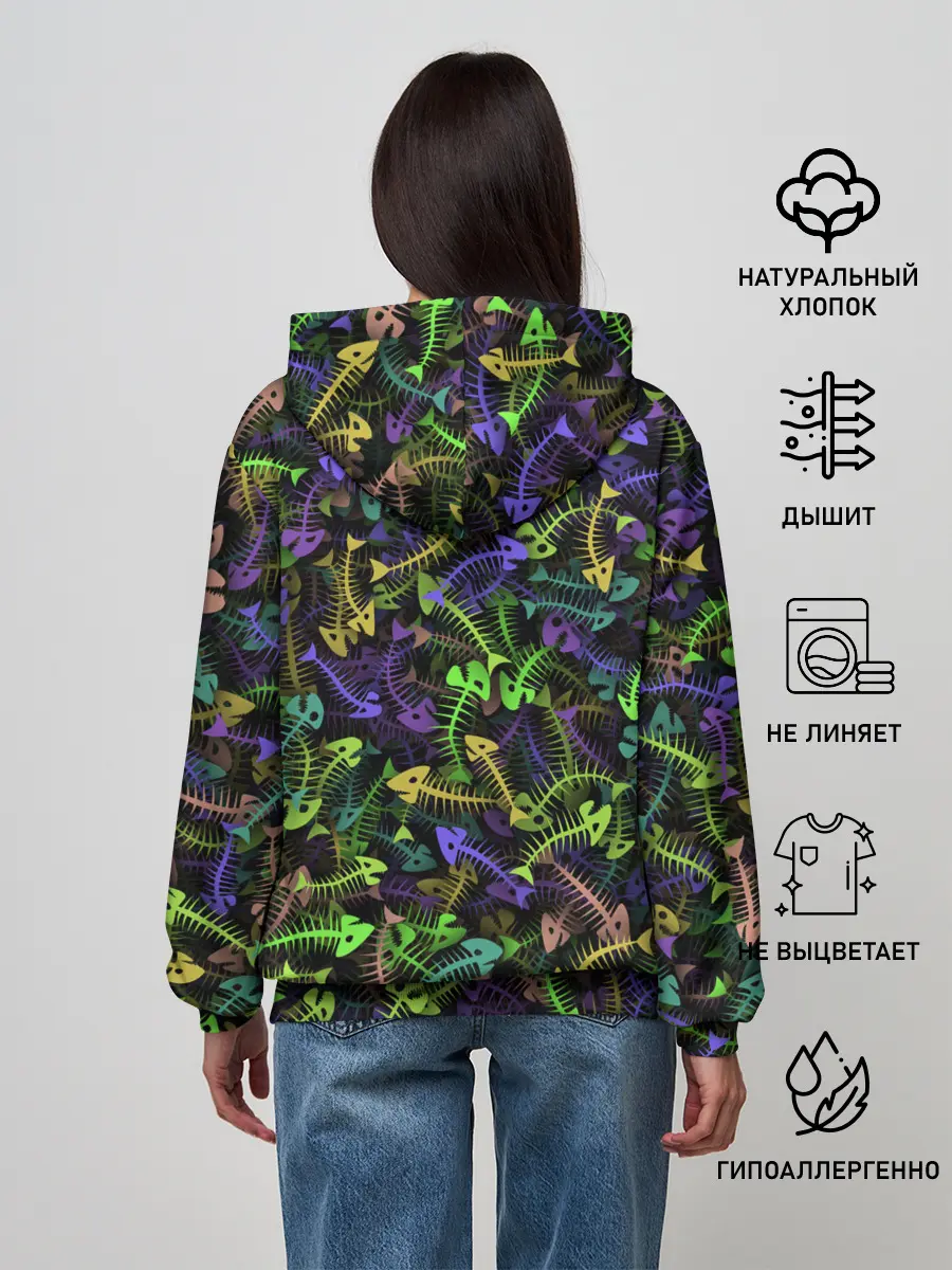 Женское худи / Neon Fish Bone