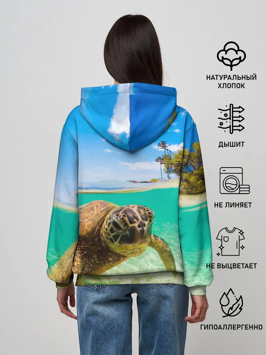 Женское худи / Морская черепашка