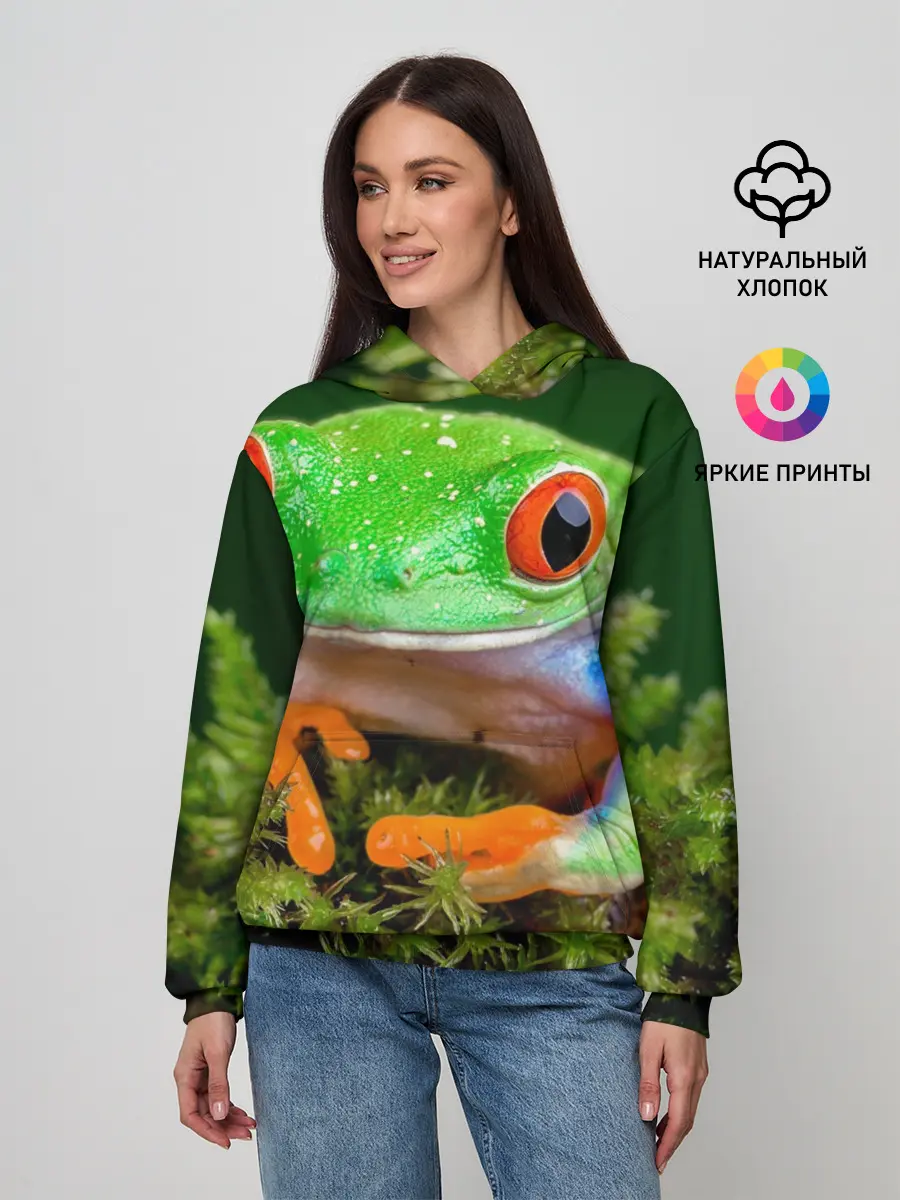 Женское худи / Тропическая лягушка