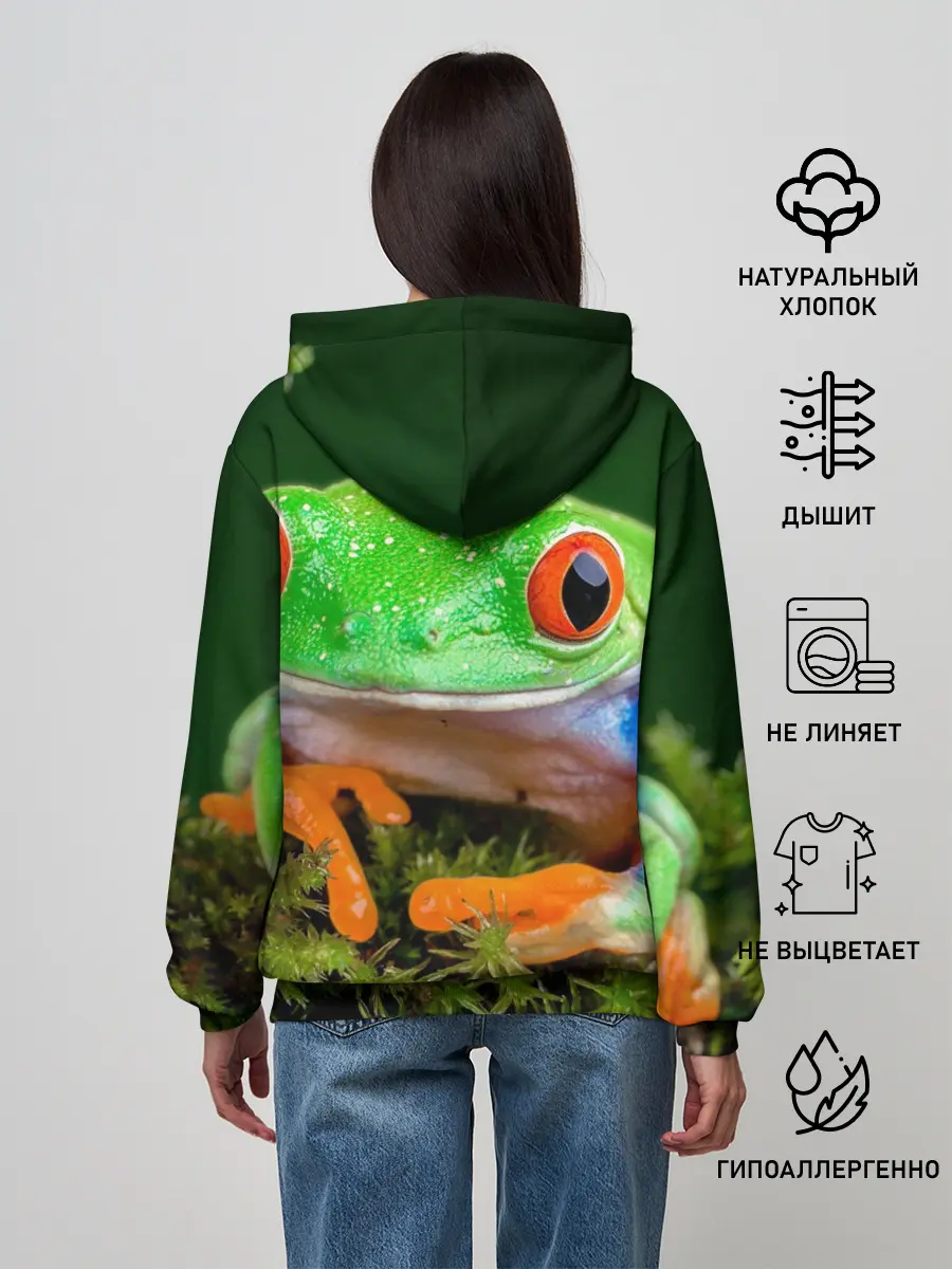 Женское худи / Тропическая лягушка