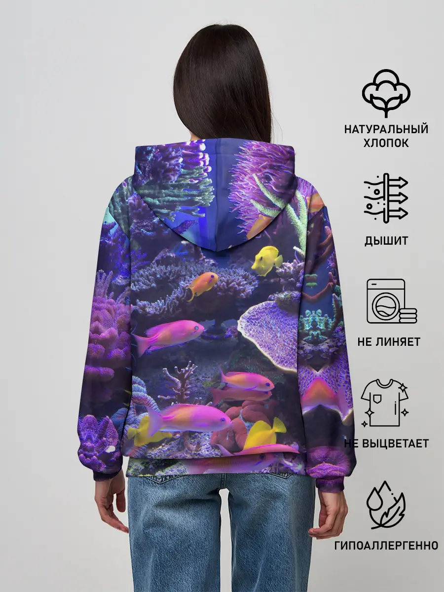 Женское худи / Коралловые рыбки