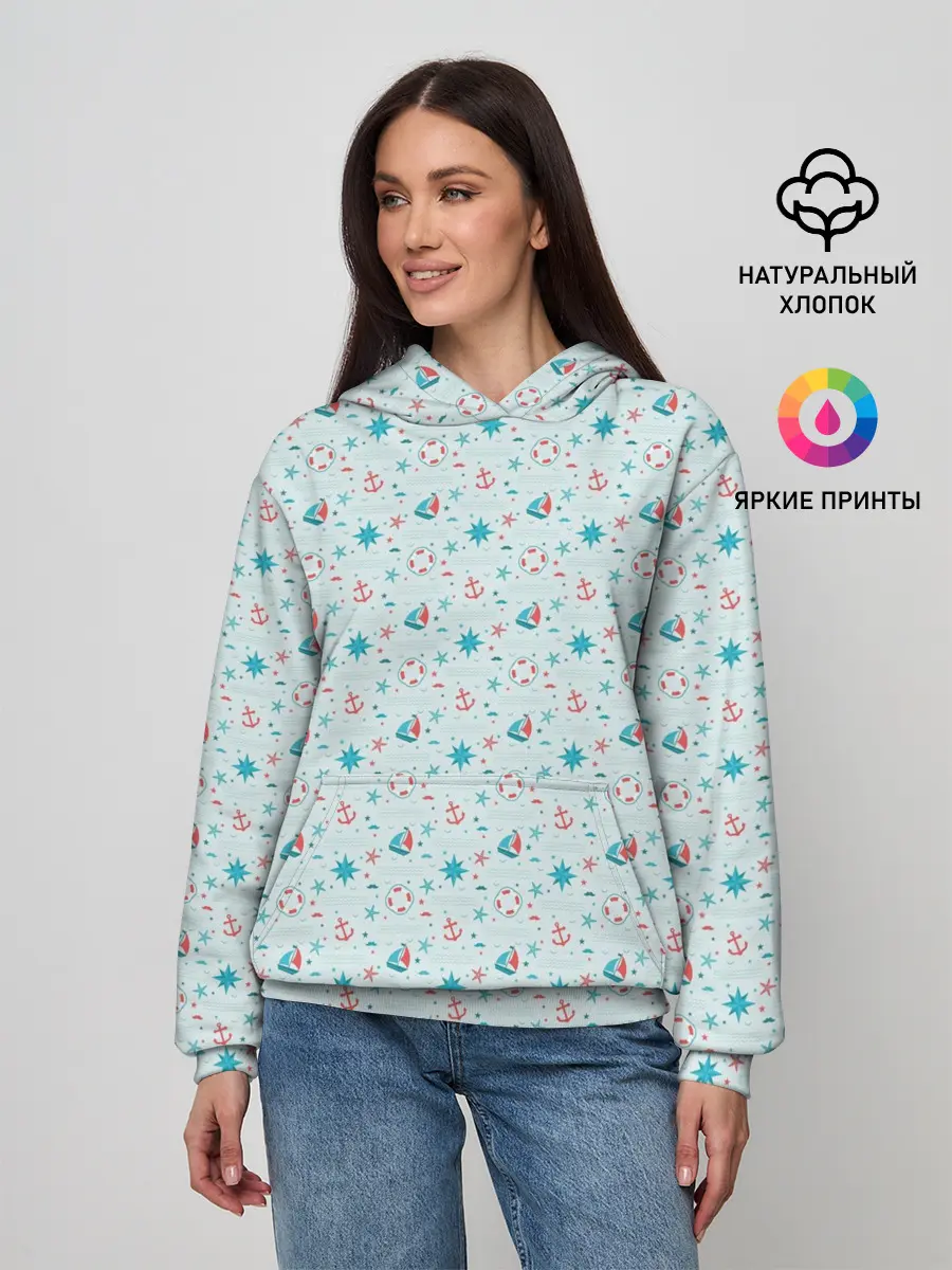 Женское худи / Морской узор