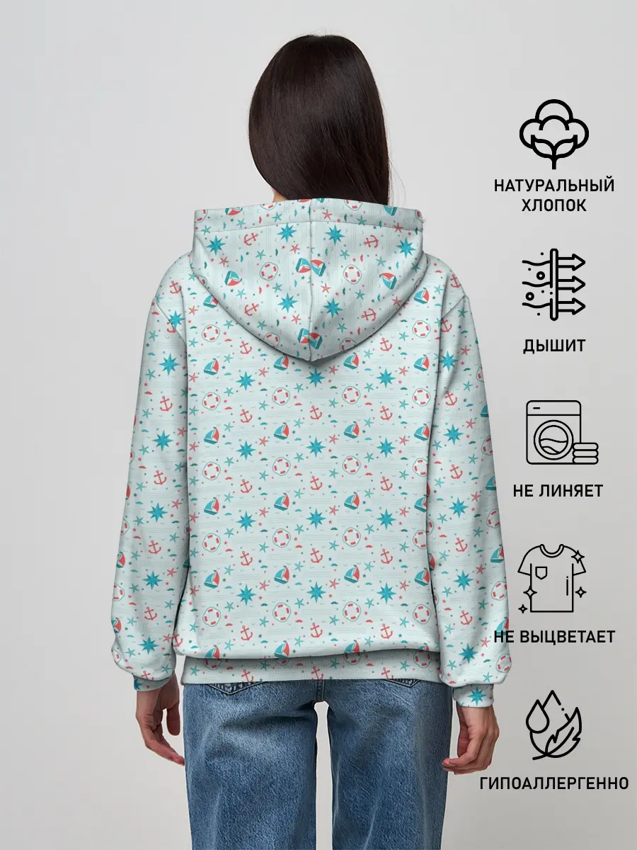 Женское худи / Морской узор