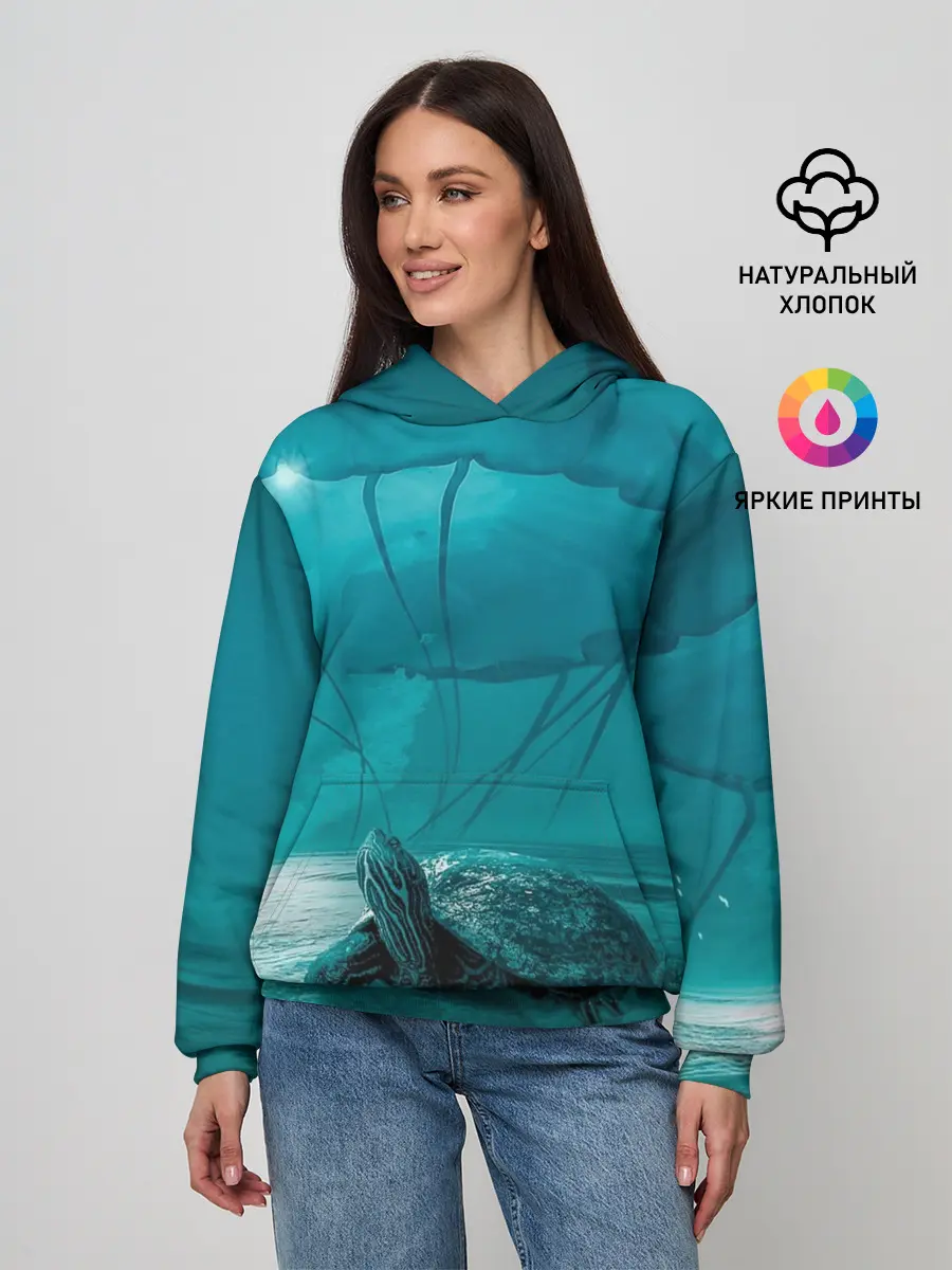Женское худи / Медуза и черепаха