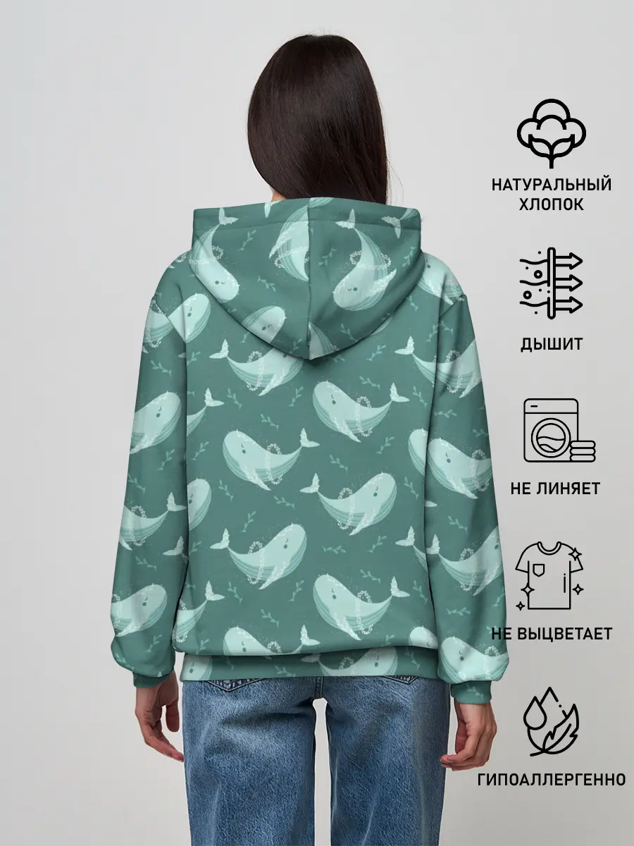 Женское худи / Киты