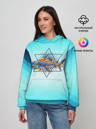 Женское худи / Акула в огне
