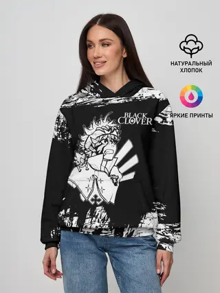 Женское худи / Черный Аста Чёрный клевер