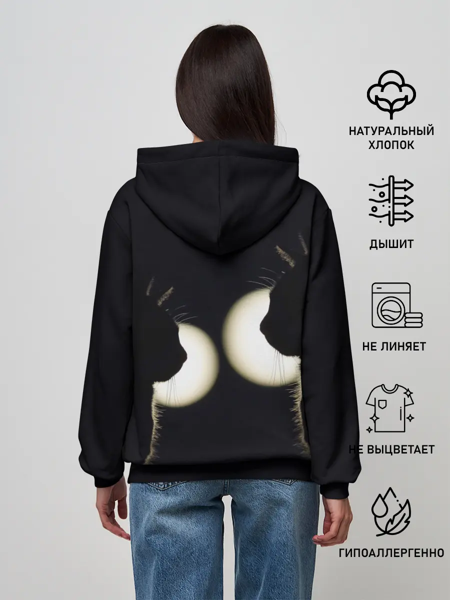 Женское худи / Пара | Силуэты черных кошек