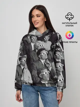 Женское худи / Люди смотрят фильм в 3d очках