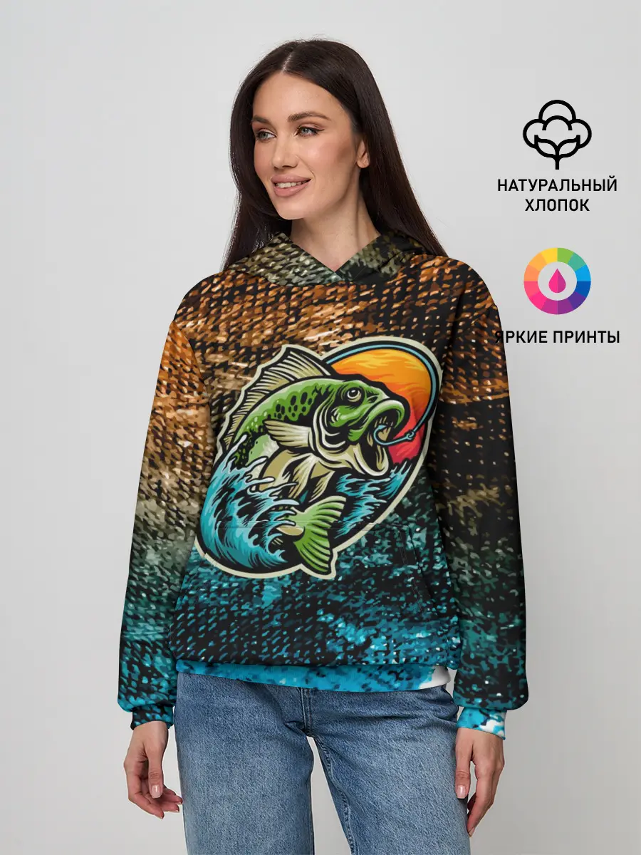 Женское худи / Рыба на крючке