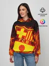 Женское худи / FC BARCELONA / FIRE / ОГОНЬ