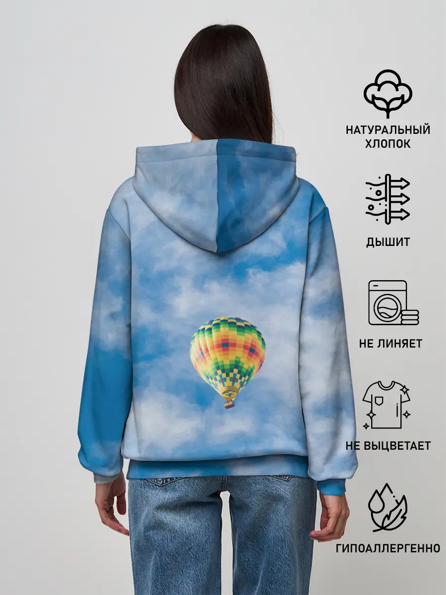 Женское худи / Воздушный шар в небе