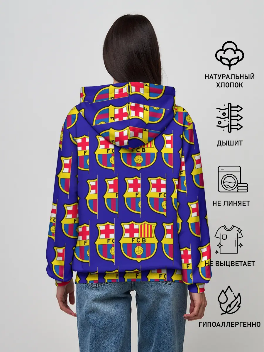 Женское худи / ФК БАРСЕЛОНА / PATTERN / УЗОР