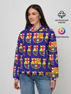 Женское худи / ФК БАРСЕЛОНА / PATTERN / УЗОР