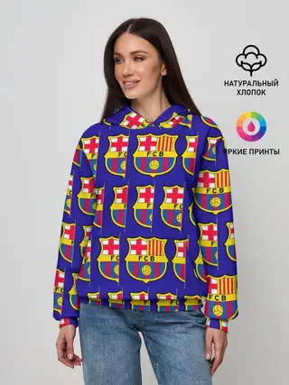 Женское худи / ФК БАРСЕЛОНА / PATTERN / УЗОР
