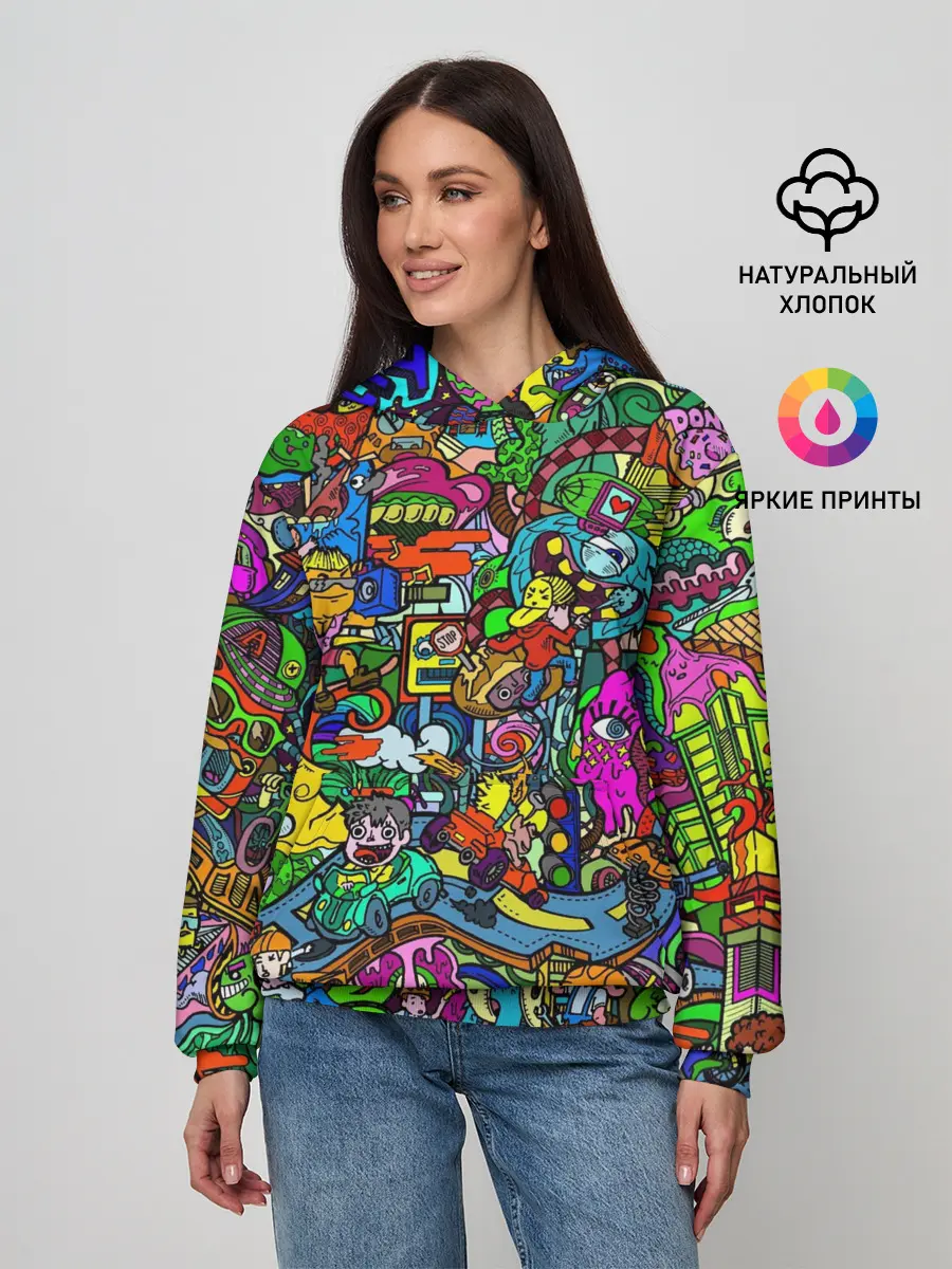 Женское худи / Веселые узоры