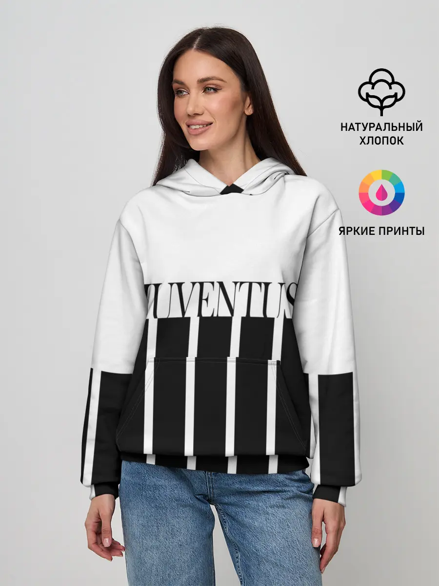 Женское худи / Juventus | Tee Black and White