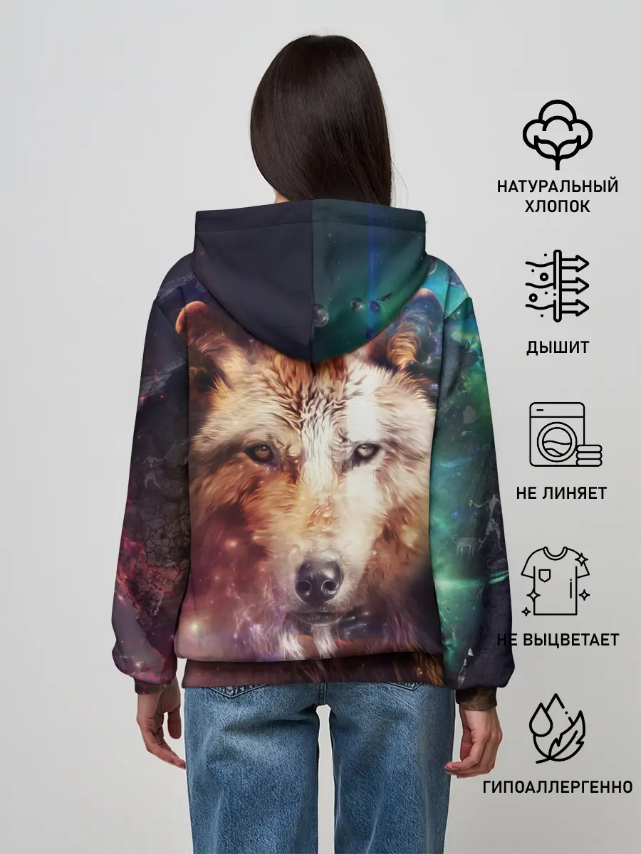 Женское худи / Красивый волк