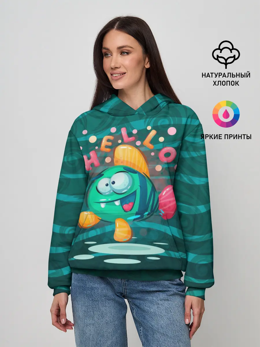 Женское худи / Рыбка Hello