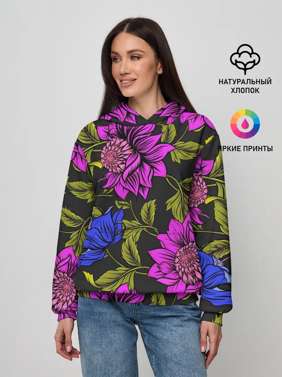 Женское худи / Цветочный Паттерн
